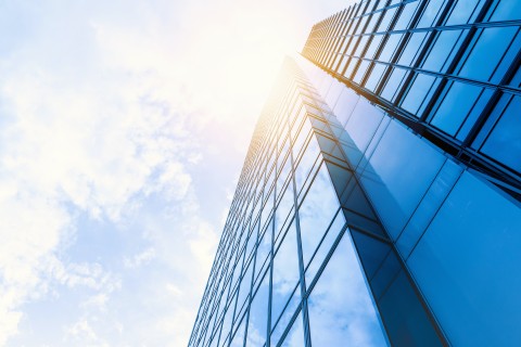 Skyscraper and a sunny sky