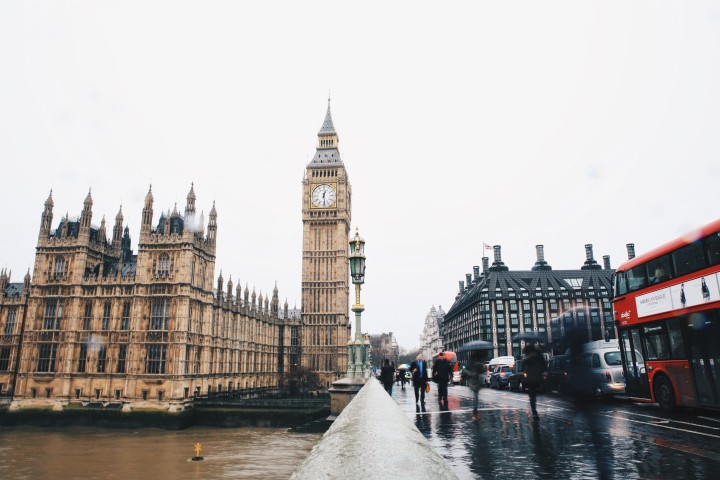 Westminster in rain