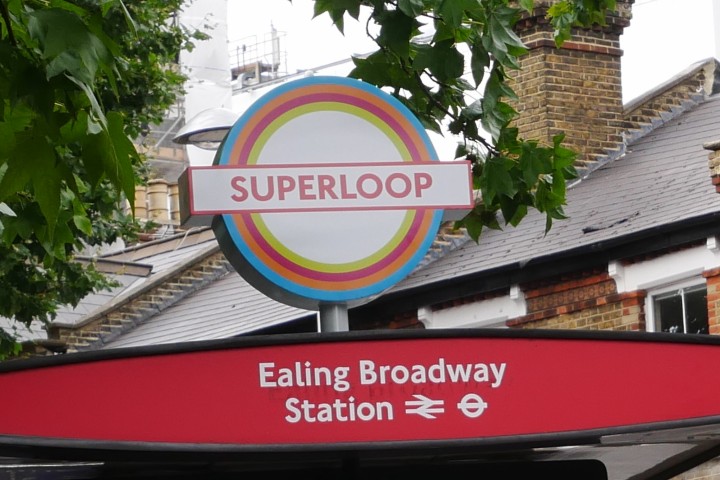 New Superloop bus stop for getting around Ealing Broadway